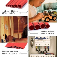 450 Pcs Heat Shrink Tubing Kit &ndash; 2:1 Red Heat Shrink Tube, 14 Sizes Electrica&hellip;