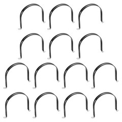 14Pcs 170mm(6-11/16&Prime;) Stainless Steel Rubber 2 Hole U-Tube Strap Clamp, Black