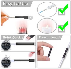 450 Pcs Heat Shrink Tubing Kit, 14 Sizes Black Heat Shrink Tube, Shrink Ratio&hellip;