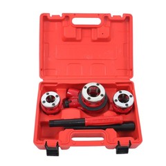Pipe Threading Tool Manual Ratchet Pipe Threader Kit W/ 3 Dies 1/2&Prime; 3/4&Prime; 1&Prime; NPT