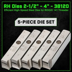 Staten Tools 38120 RH Dies 2-1/2&Prime; &ndash; 4&Prime; fits RIDGID&reg; 141 Pipe Receding Geared Thr