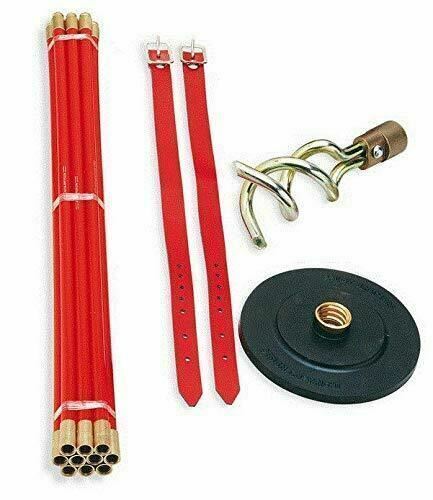 Rothenberger 130080 DRAIN RODS (SET OF 10) C/W 4&Prime; PLUNGER, WORM SCREW & STRAPS