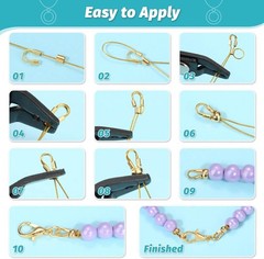 1200 Pcs Gold Crimp Beads Kit, Jewelry Making Supplies Include Crimp Covers, Cri