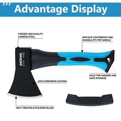 10&rdquo; Outdoor Hatchet Forged Carbon Steel Heat Treated Hand Tool, Fiberglass