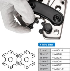 Battery Cable Lug Crimping Tool with Cable Cutter, 60pcs Copper Lugs & 80pcs Hea