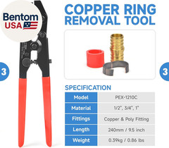 IWS-1807CN PEX Crimping Tool Kit with PEX Crimpers, PEX Tubing Cutter, Copper Ri