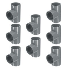 8pcs PVC Fitting 1-1/2&Prime; 3 Ways Connector Build Grade Pipe Coupling, Grey