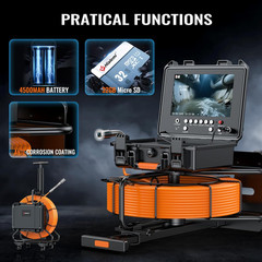 9&rdquo; Portable Sewer Camera with Locator, 1080P, 300ft, 5X Zoom, 32GB DVR