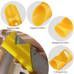 6x Pipe Insulation Cutting Guide Set ABS Foam Pipe Cutter Tool for HVAC Plumbing