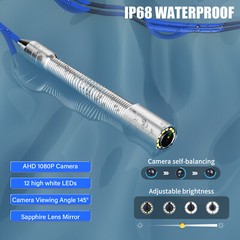 Sewer Pipe Inspection Camera w/ 512hz Locator Meter Counter Self Leveling 100m