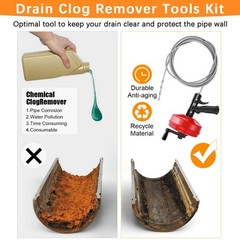 35 FT Double Mode Drain Snake Tools, 14-in-1 Drain Auger for Sink and Drain U&hellip;