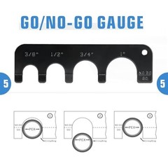 PEX Crimping Tool Kit with Cutter &ndash; 1/2&Prime;, 3/4&Prime;, 1&Prime; Copper Crimp Ring, Easy Use