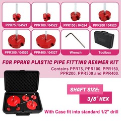 04529 For PPRK6 Plastic Pipe Fitting Reamer 6 Piece Kit For1/2&Prime; Drills