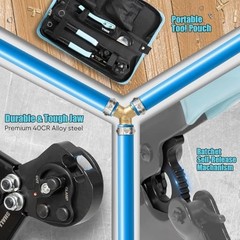 2-IN-1 Pex Crimping Clamp Cinch & Remove Tool with Pipe Hose Cutter, Pex Pipe Fi