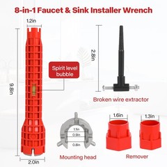 8 in-1 Multifunctional Sink & Faucet Installer Wrench &ndash; Plumbing Tool for Bathro