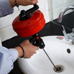 Drain Auger 25ft 1/4in Drum Plumbing Drain Snake Clog Remover Autofeed