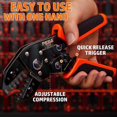 Micro Connector Pin Crimping Tool 0.03-0.5mm&sup2; 32-20AWG Ratcheting Crimper for 2.