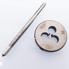 HSS M2.5 x 0.45mm Tap & M2.5 x 0.45mm Die Metric Thread Right Hand Tool