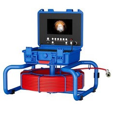 7&rdquo; Sewer Drain Pipe Inspection Camera 512HZ Self-leveling Meter Counter 60M