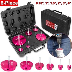 6 Piece Plastic Pipe Fitting Reamer Kit for 1/2&Prime; Drill PVC Pipe Reamer CPVC PVC