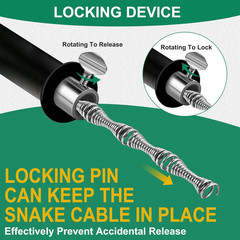 50 FT Drain Snake Plumbing Clog Remover with Drill Attachment