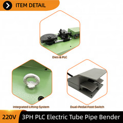 Foot Control Electric Square/Round Tube Bender 220V 3PH 1mm-5mm Pipe Thickness