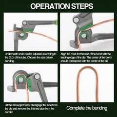 3-in-1 Pipe Bender for Copper, Aluminum, PVC 1/4&Prime;-3/8&Prime; HVAC & Refrigeration R&hellip;