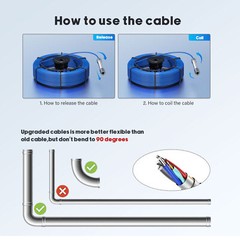 30m Sewer Camera Pipe Inspection Camera with 512hz Locator & Self-leveling 5inch