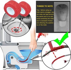 50 Inch Toilet Snake Drain Auger Cleaner Tool Upgraded Grabber Unclogger Clog
