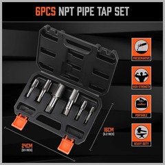 HORUSDY 6-Piece NPT Pipe 1/8&Prime;, 1/4&Prime;, 3/8&Prime;, 1/2&Prime;, 3/4&Prime; and 1&Prime;, Black&rdquo; or &ldquo;Gray