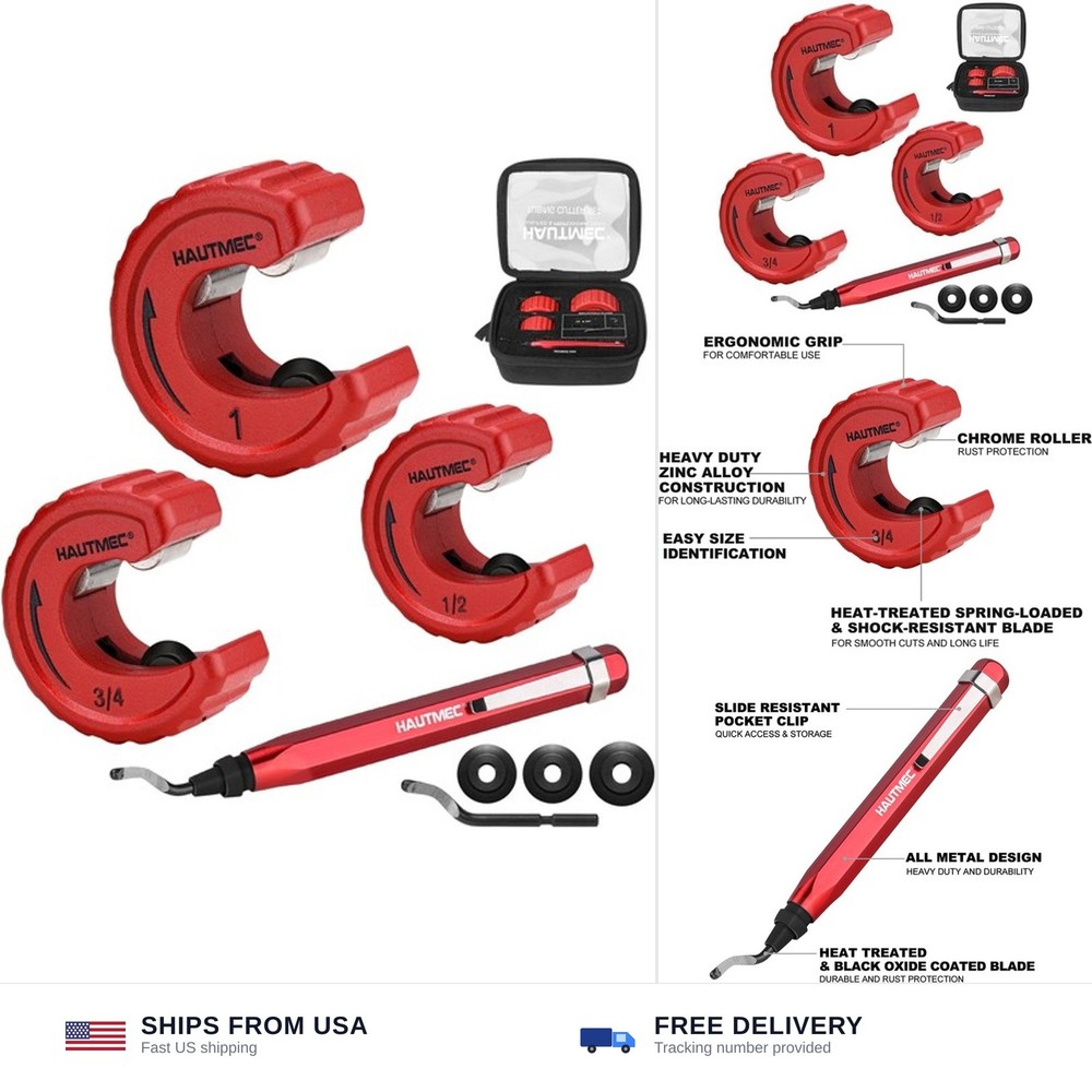 HAUTMEC Copper Tubing Cutter Set 3 PCS Copper Pipe Cutter Tool, In Portable S&hellip;
