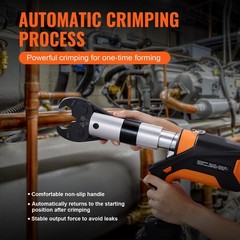 VEVOR 1/2&Prime; &ndash; 2&Prime; 18V Pro Press Tool with Brushless Motor & 6 Pro Press Jaws