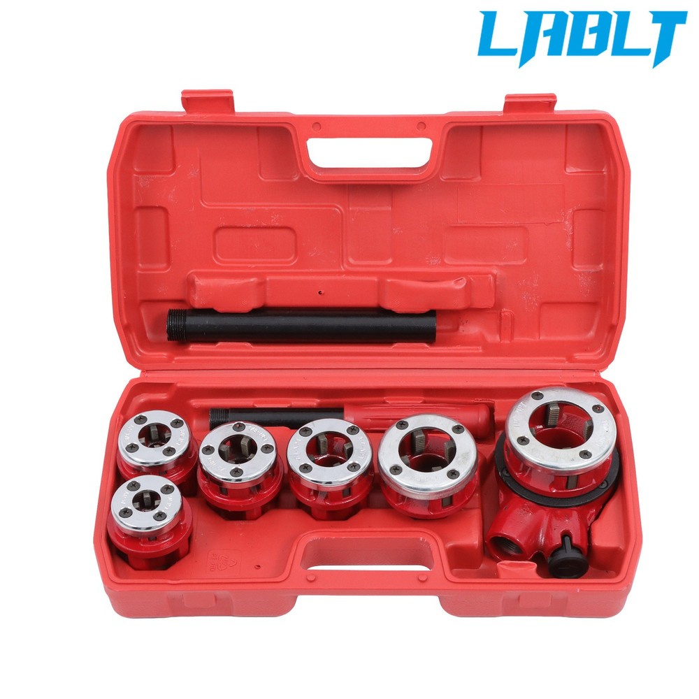 LABLT 6-Piece Set Of NPT 1/4&Prime; to 1-1/4&Prime; Manual Ratchet Pipe Thread Pipe Reel