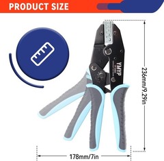 Ratcheting Wire Crimper for JST Molex TE Connectors &ndash; 24-10 AWG (0.25-6mm&sup2;)