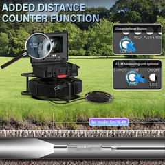 30m Pipe Inspection Camera IP68 Drain Sewer Camera 512hz Meter Counter 7mm Cable