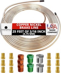 25 Feet of 3/16 Inch 4.75 mm Copper Nickel Brake Line .028&Prime; Wall Thickness wi&hellip;
