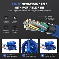 9&Prime; Self-Leveling Sewer Inspection Camera 512Hz 230ft Digital Length Counter-Used