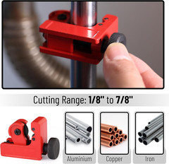 Bates- PVC Pipe Cutter, Cuts up to 1-1/4&Prime; Inch, Mini Tube Cutter 1/8&Prime; to 7/8&Prime;, R