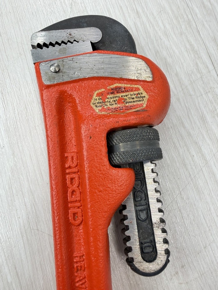 RIDGID 10&Prime; Heavy Duty Straight Pipe Wrench &ndash; New &ndash; Made in USA