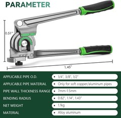 Professional 180&deg; Tubing Bender for Soft Copper & Aluminum &ndash; 1/4&rdquo;, 3/8&rdquo;, 1/2&rdquo;