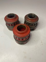 Lot of THREE (3) RIDGID 1-1/4&Prime; Die-Head Pipe Threaders (USED) 12R