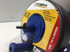 Cobra Products 86250 1/4&rdquo; In X 25&rsquo; Pistol Grip Power Drum Drain Auger Sink Drain