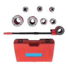 LABLT 7 Size Pipe Threader Threading 3/8&Prime; &ndash; 2&Prime; Die Dies Set w/ Handle Ratchet