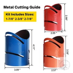 3 Piece Magnetic Metal Pipe Cutting Guide, Steel Includes Sizes: 1-7/8&Prime;, 2-3/8&Prime;