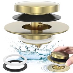 Brushed Gold Upgraded Tip Toe Tub Stopper, Universal Pop Up