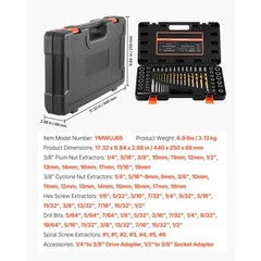 Uimoso 65-Piece Screw and Bolt Extractor Set with Drill Bits for Easy Removal