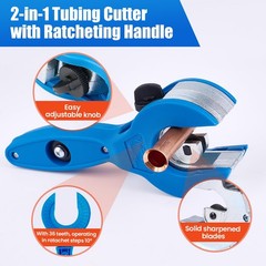 Ratcheting Tubing Cutter, Tube Cutter 5/16&Prime; to 1-1/8&Prime;, 2 in 1 Close Quarters &hellip;