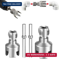 PVC Pipe Threader Kit, 2 Piece Set, 1/2&Prime; 3/4&Prime; NPT Sizes, Dual-Function Intern