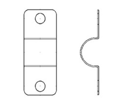 CELLO PRODUCTS IWP24-20 Tube Strap 1-1/4&Prime; Wrot Copper Includes Nails