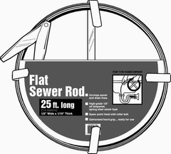 Cobra Products Flat Steel Sewer Rod, Durable Oil-Tempered Spring Steel, Gray,